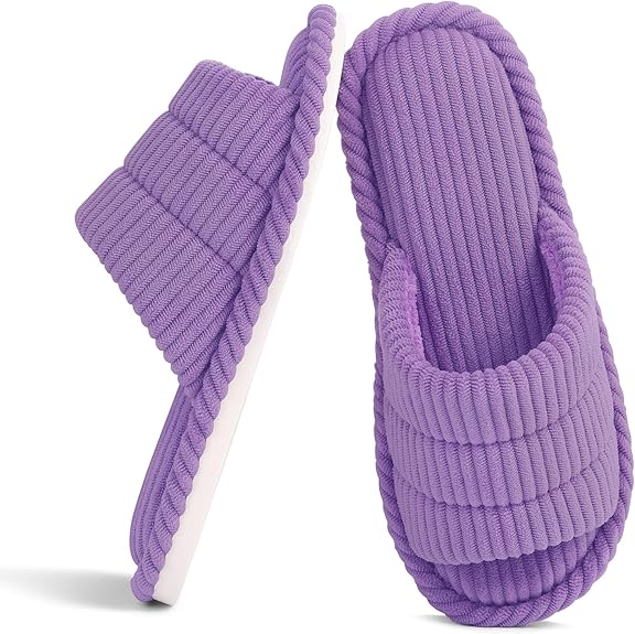 Summer House Slippers for Women Men Breathable Waffle Indoor Slippers Slip-on Open Toe Home Shoes